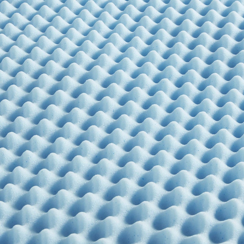 Sleep Philosophy Gel Infused Memory Foam Mattress Topper Luxurious, All Season Enhanced Bed Support, Twin, 1.5" Thick, Without Cover Blue - Image 3